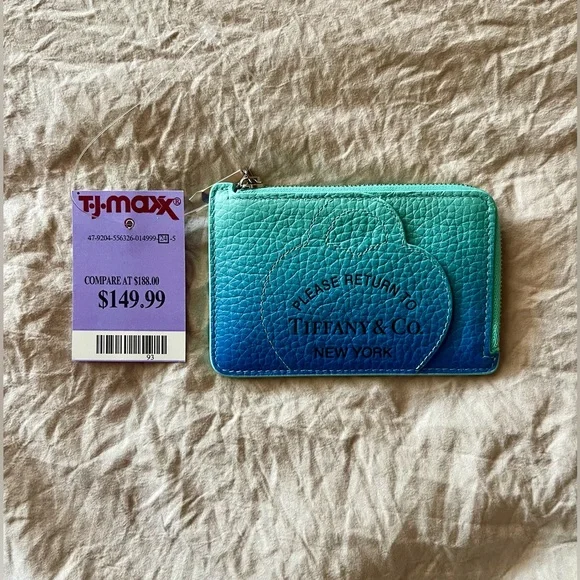 Tiffany & Co. Gradient Blue and Green Card Holder - Picture 1 of 4